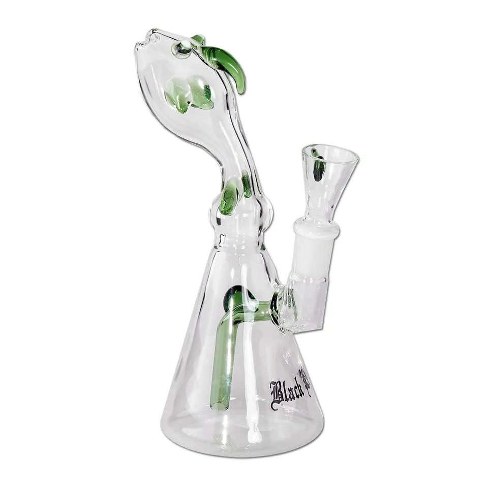 Black Leaf Parafernalia Bubbler Nessie green bubbler in vetro
