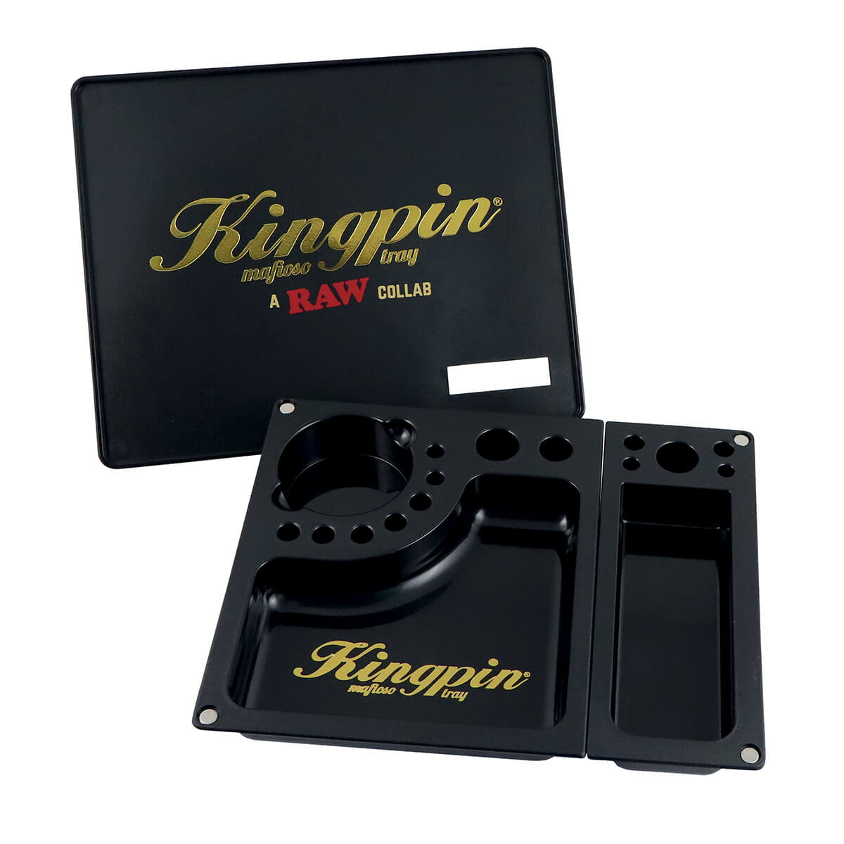 RAW Parafernalia Kingpin Mafioso Vassoio per Rollare Nero Large