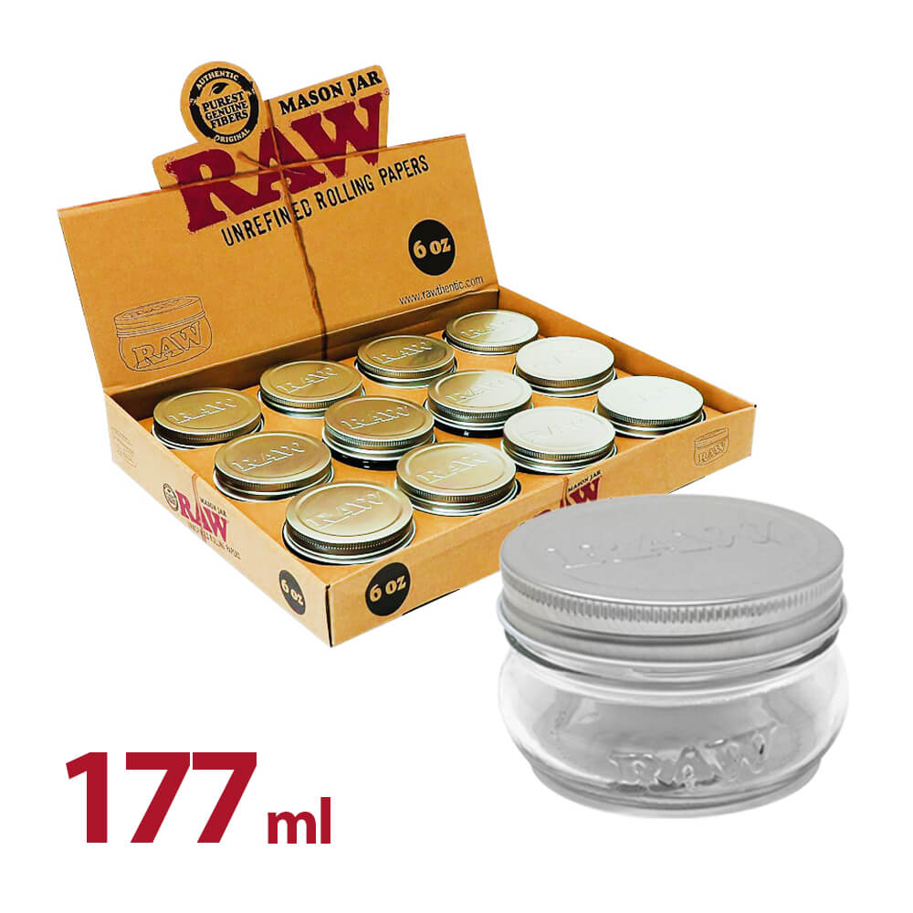 RAW Parafernalia Barattolo di vetro contenitore piccolo 6 oz 177 ml 12 pezzi
