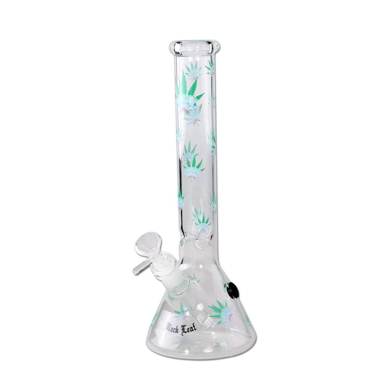 Black Leaf Pastel Leaves Beaker Bong Ice, bong con camera per ghiaccio