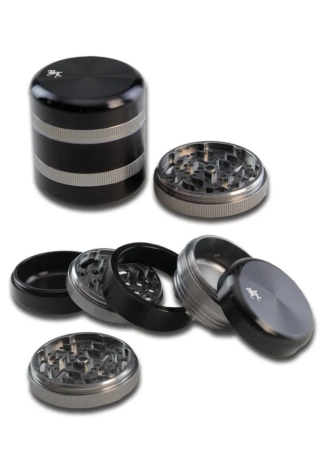 Black Leaf BL Grinder grinder in alluminio 5 parti argento/nero