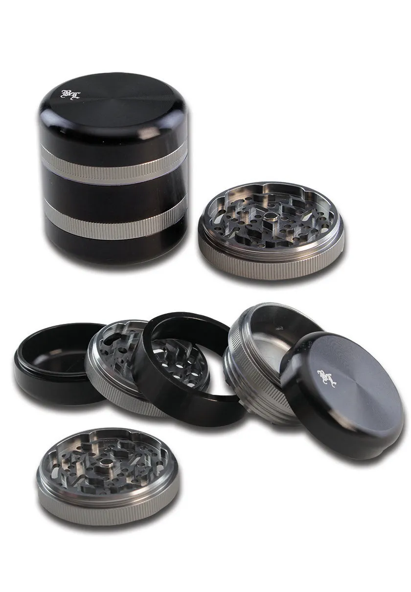 Black Leaf BL Grinder grinder in alluminio 5 parti argento/nero