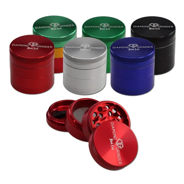 Black Leaf Diamond Grinder grinder 4 parti in alluminio aeronautico