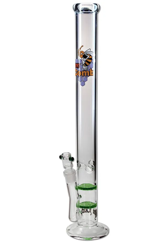 Black Leaf Parafernalia Black Leaf Cylinder Bong Ice 2x HoneyComb green bong verde con ghiaccio