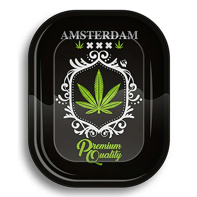 Black Leaf Amsterdam Rolling Tray vassoio in metallo