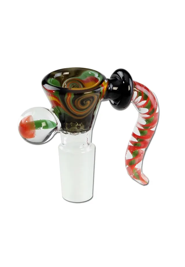 Black Leaf Glass Art Bowl Swirl braciere in vetro borosilicato
