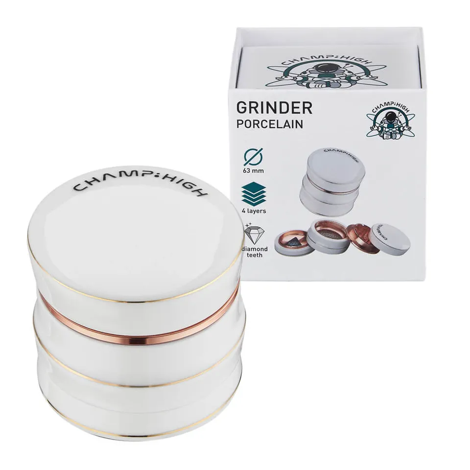 Champ High Parafernalia Porcelain Grinder White grinder 4 parti, bianco