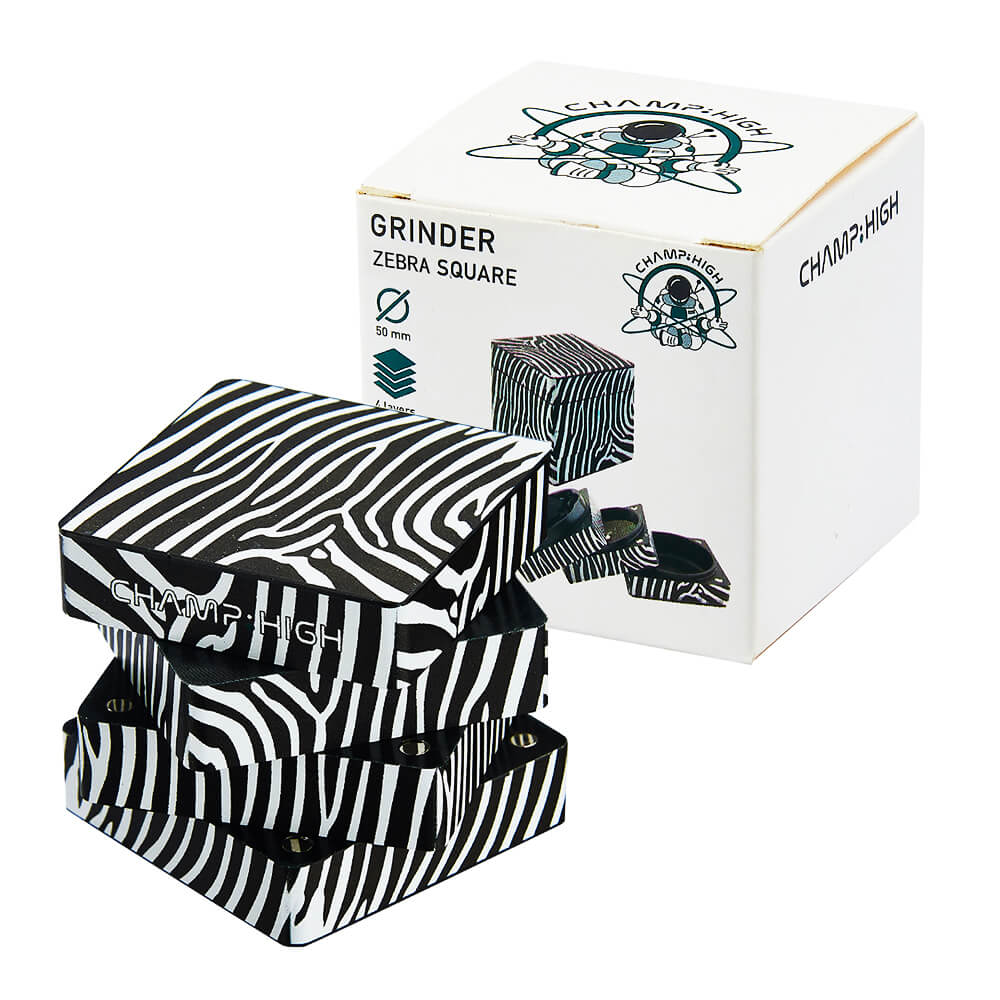 Champ High Parafernalia Champ High Grinder in Metallo 50mm – 4 Parti grinder Leopardo Marmo Zebra