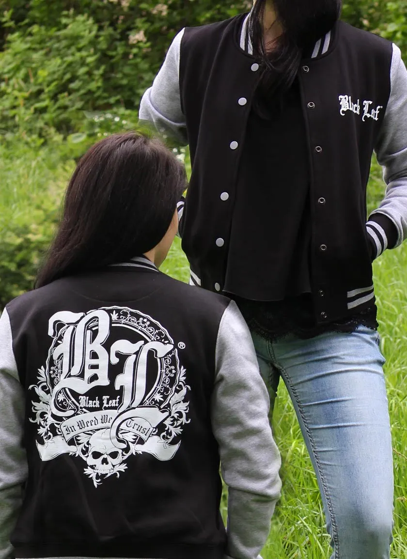 Black Leaf College Jacket giacca college donna XL nera e grigia