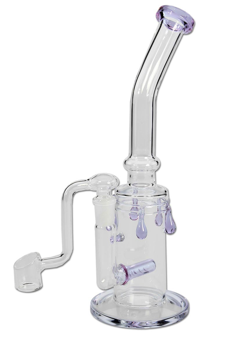 Black Leaf Parafernalia Oil Bong with Banger + Inline Slit Diffuser violet bong viola