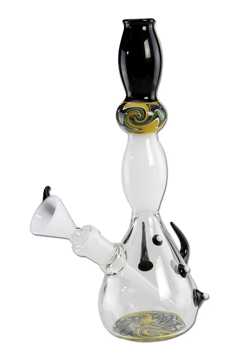 Plantadiscount Parafernalia Glass Bong with Horns bong giallo in borosilicato