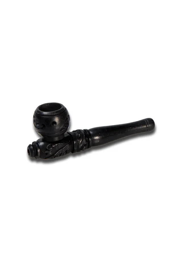 Parafernalia Smoking Pipe carved wood dark pipa in legno d'ebano