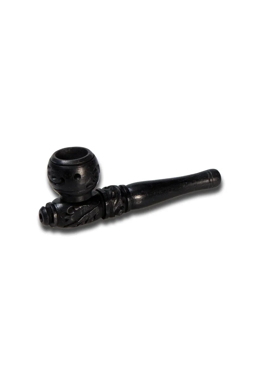 Parafernalia Smoking Pipe carved wood dark pipa in legno d'ebano
