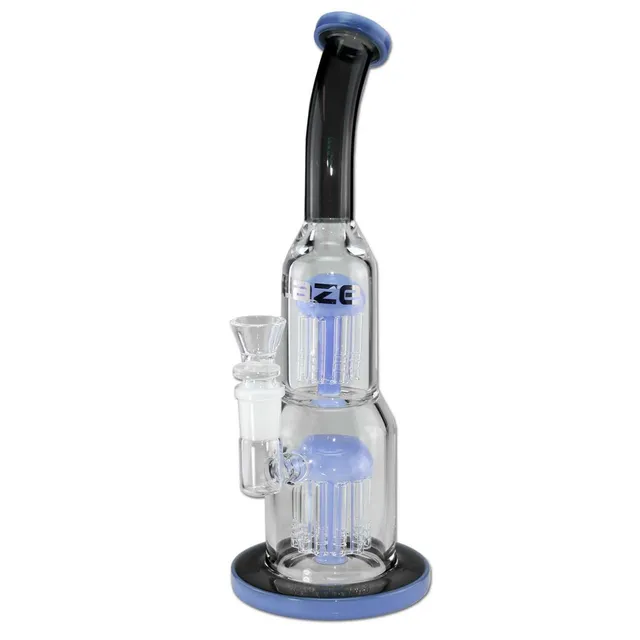 Blaze Glass Parafernalia 2x Tree Perco bong nero-blu con doppio percolatore