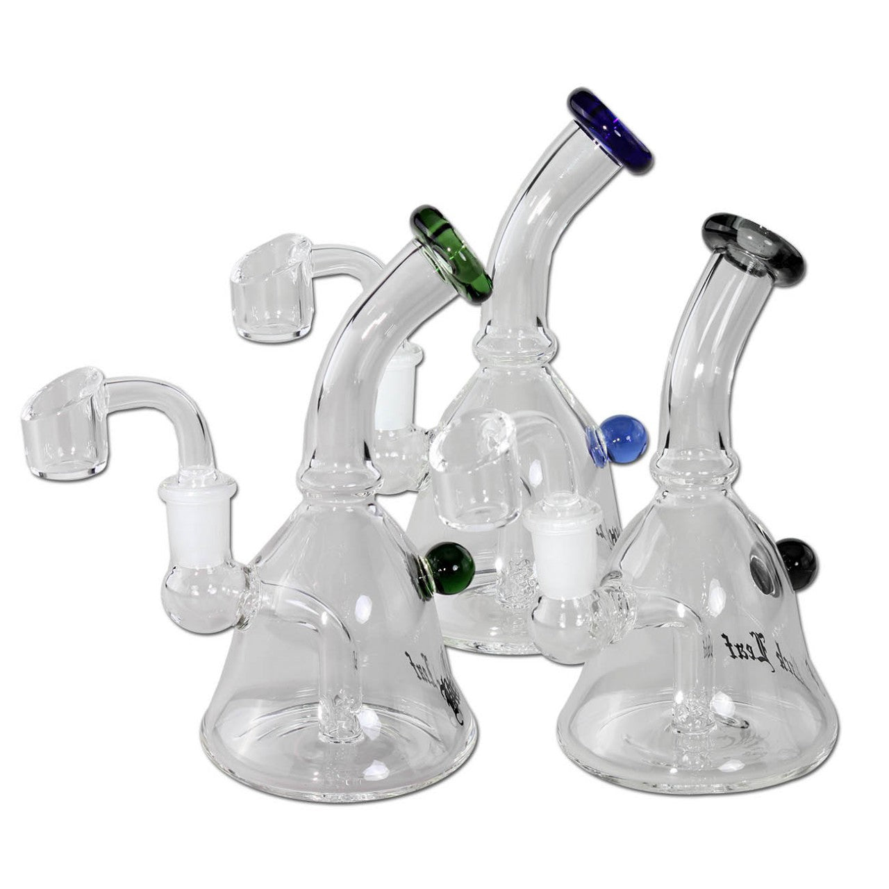 Black Leaf Parafernalia Oil Bong/Dab Rig with Hole Diffuser in borosilicato
