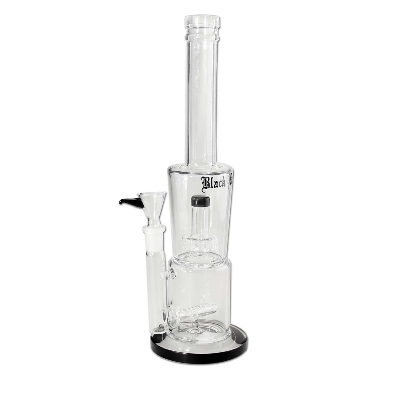 Black Leaf Bong Drum Percolator + Inline Slit bong con doppio percolatore