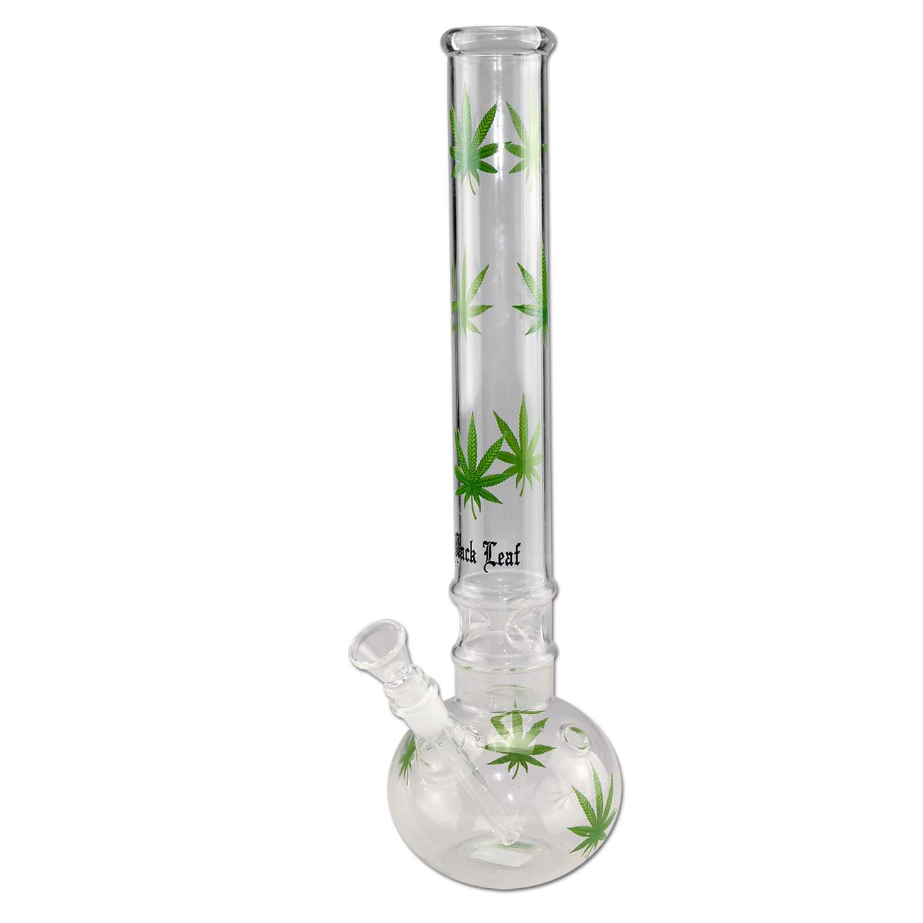 Black Leaf Leaves Ice Bong bong verde con camera per ghiaccio