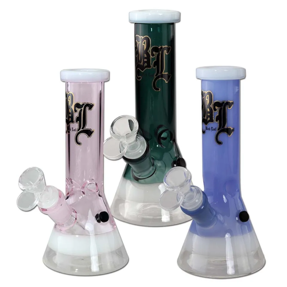 Black Leaf Beaker Bong mini Ice bong in vetro per erbe e dab