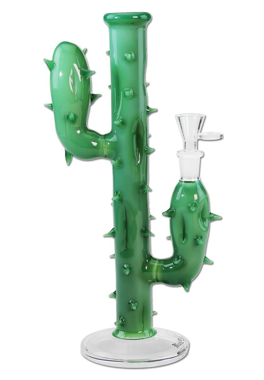 Black Leaf Parafernalia Cactus Bong verde bong in borosilicato