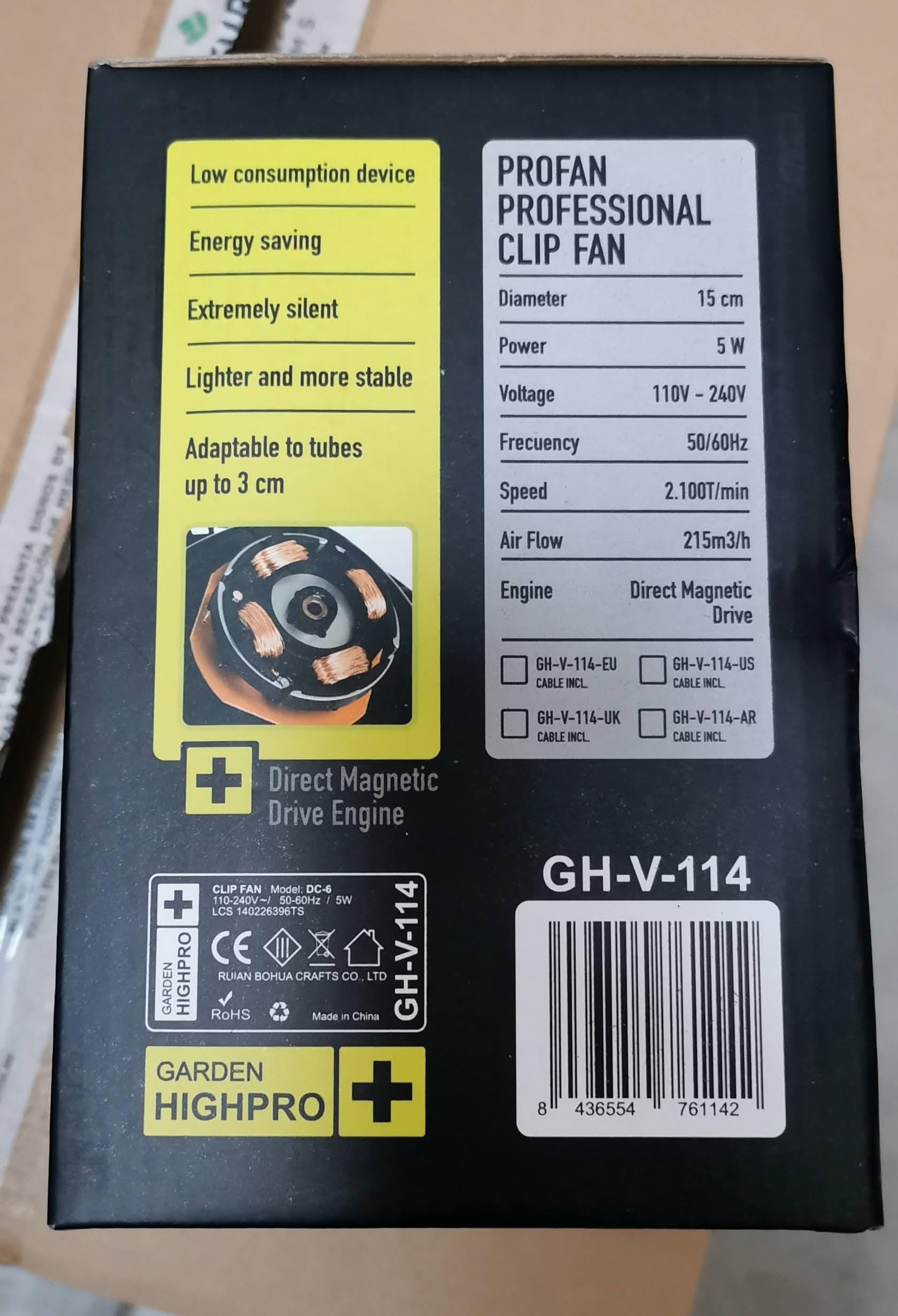 Garden HighPro CIRCULATION FANS ProFan Professional ventilatore a clip 20 cm 12 W