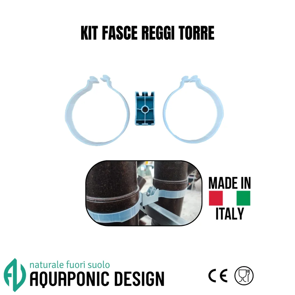 Aquaponic Design Coltivazione in torre - Minibraga Kit collari per torri DWT 2 collari
