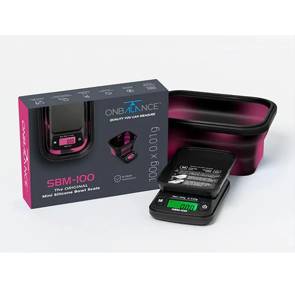 ONBALANCE SBM-100 bilancia digitale con ciotola in silicone rosa e nera