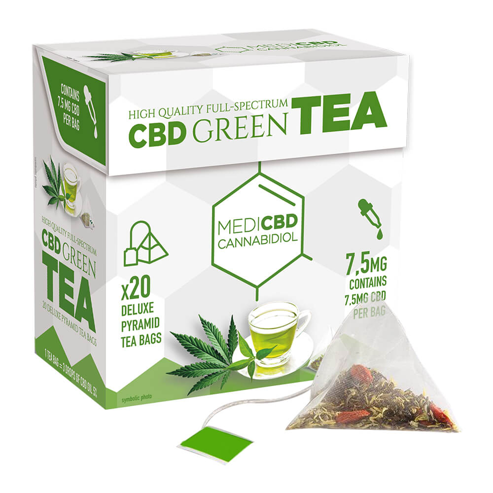 Plantadiscount CBD MediCBD Green Tea THC Free 7.5mg CBD tè verde 10 confezioni