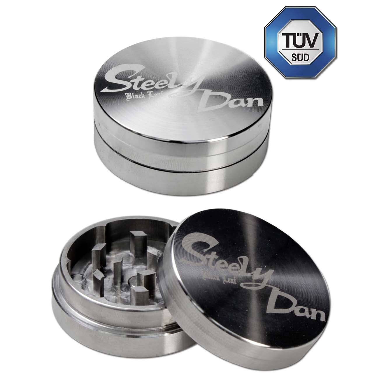 Black Leaf Steely Dan grinder 2 parti in acciaio inox