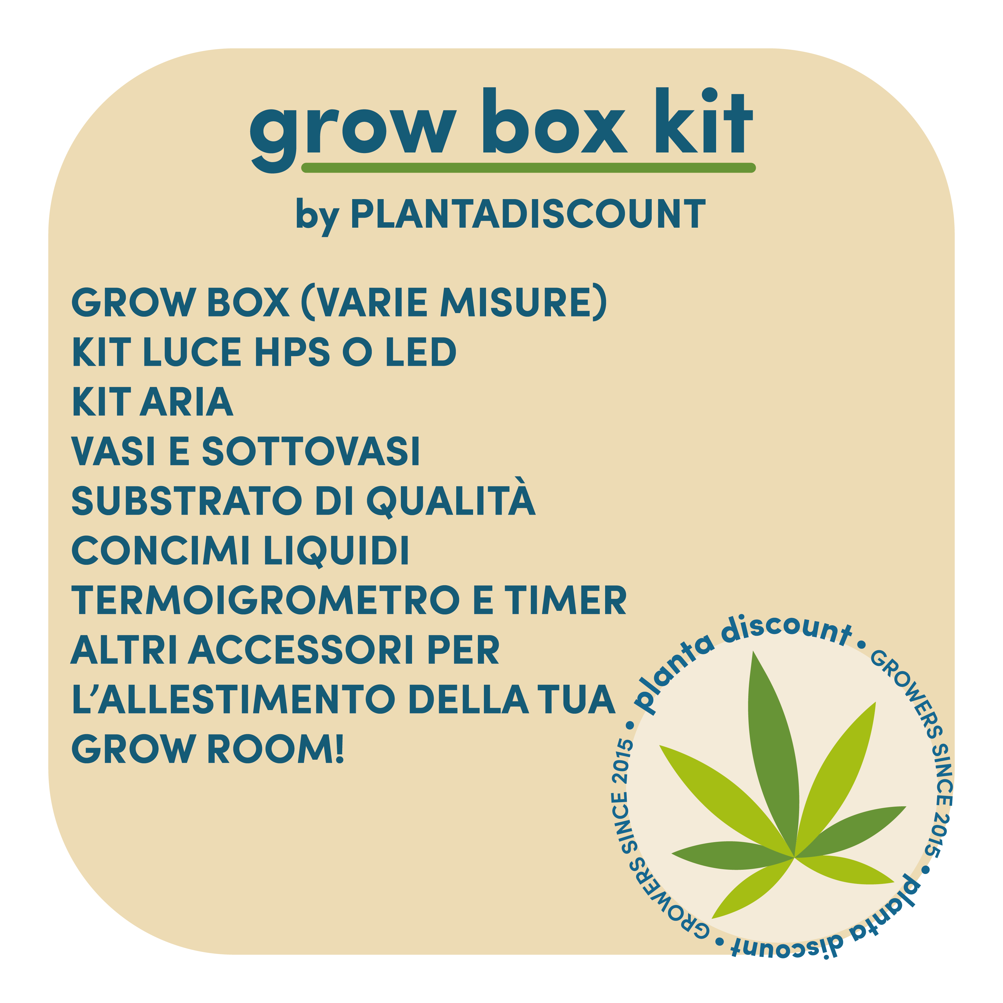Plantadiscount Grow Box Kit LED 300W grow box 100×100×200 cm