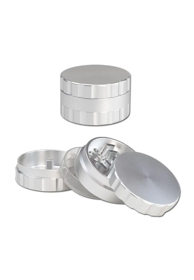 Plantadiscount Parafernalia Grinder in alluminio 3-part Silver 3 parti