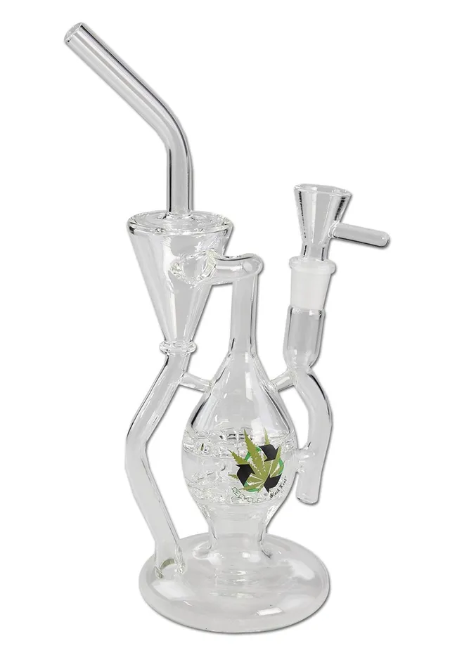 Black Leaf Recycle Glass Pipe 2x Diffuser Disks bubbler in vetro