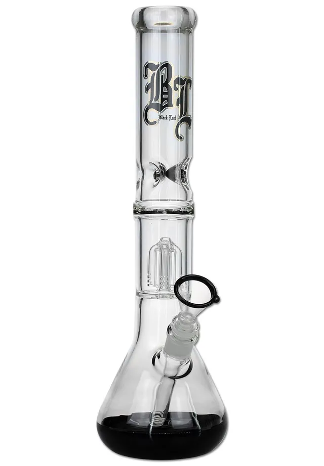 Black Leaf Parafernalia BL Glass Bong Ice 4-Arm Percolator black bong nero