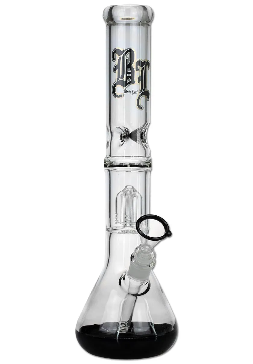 Black Leaf Parafernalia BL Glass Bong Ice 4-Arm Percolator black bong nero