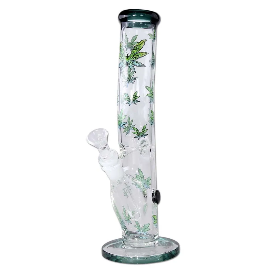Black Leaf Leaffly Cylinder Bong Ice bent bong ricurvo verde
