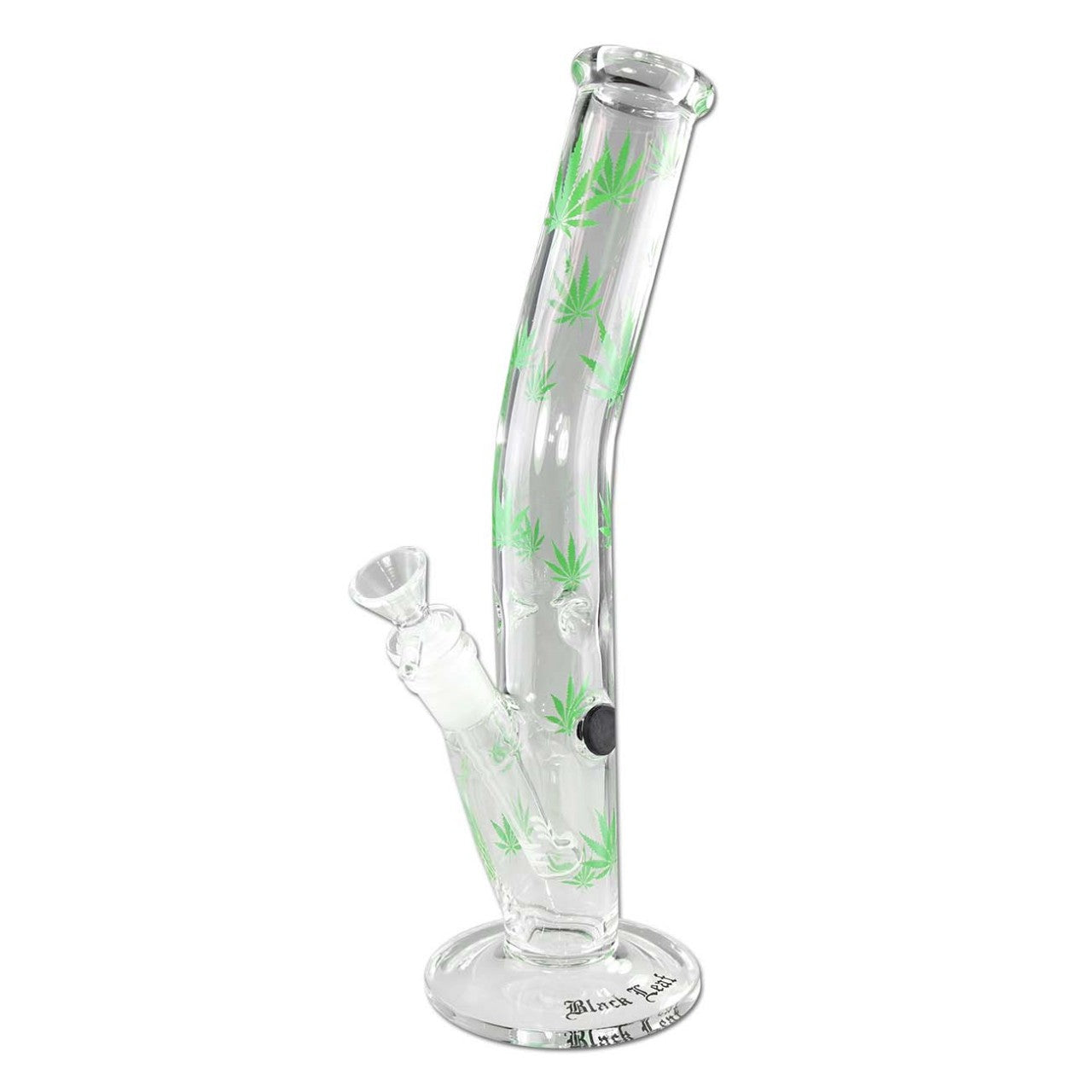 Black Leaf Leaves Cylinder Bong Ice bent bong con camera per ghiaccio