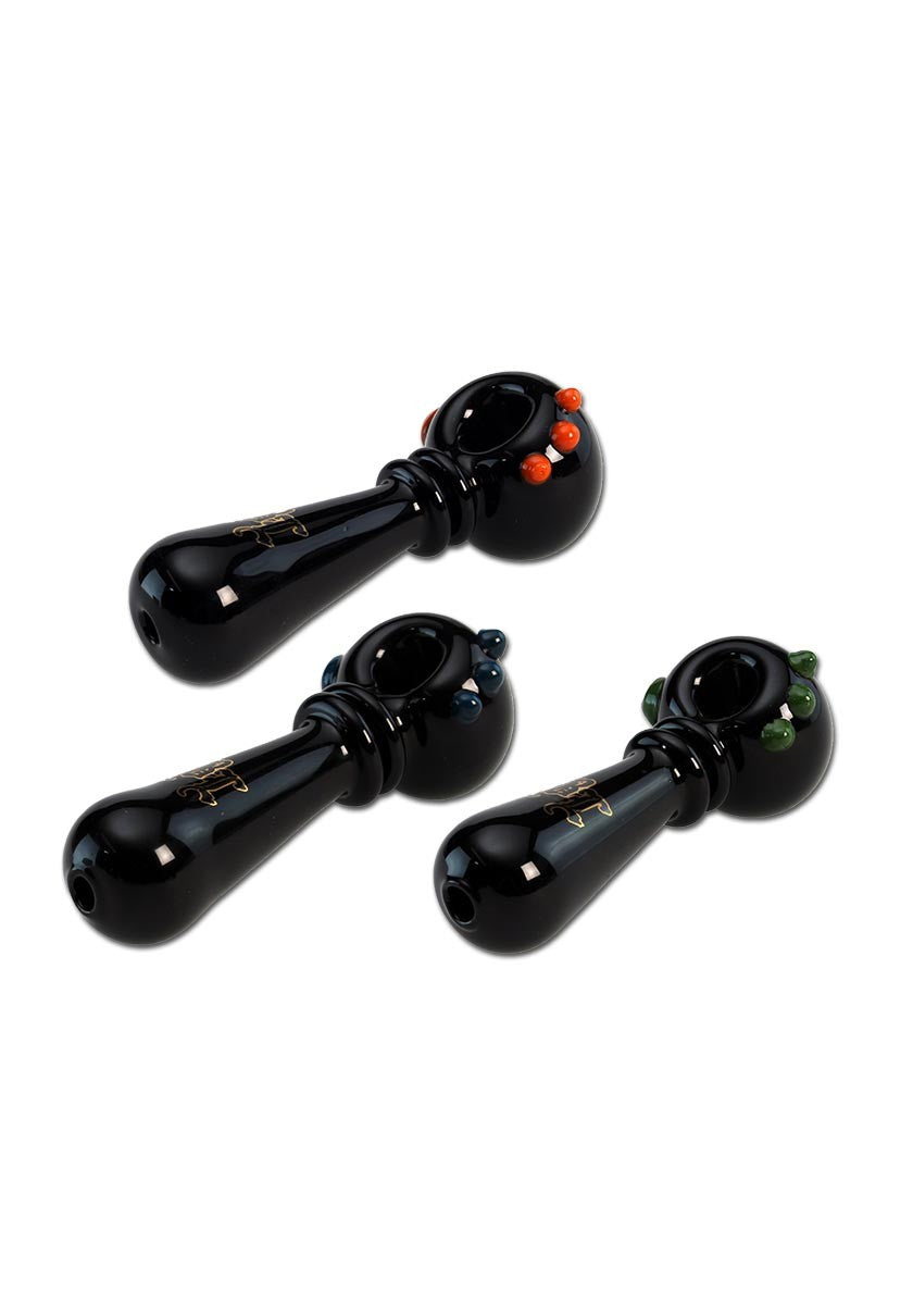 Black Leaf BL Hand Pipe black with Pimples pipa in vetro nero