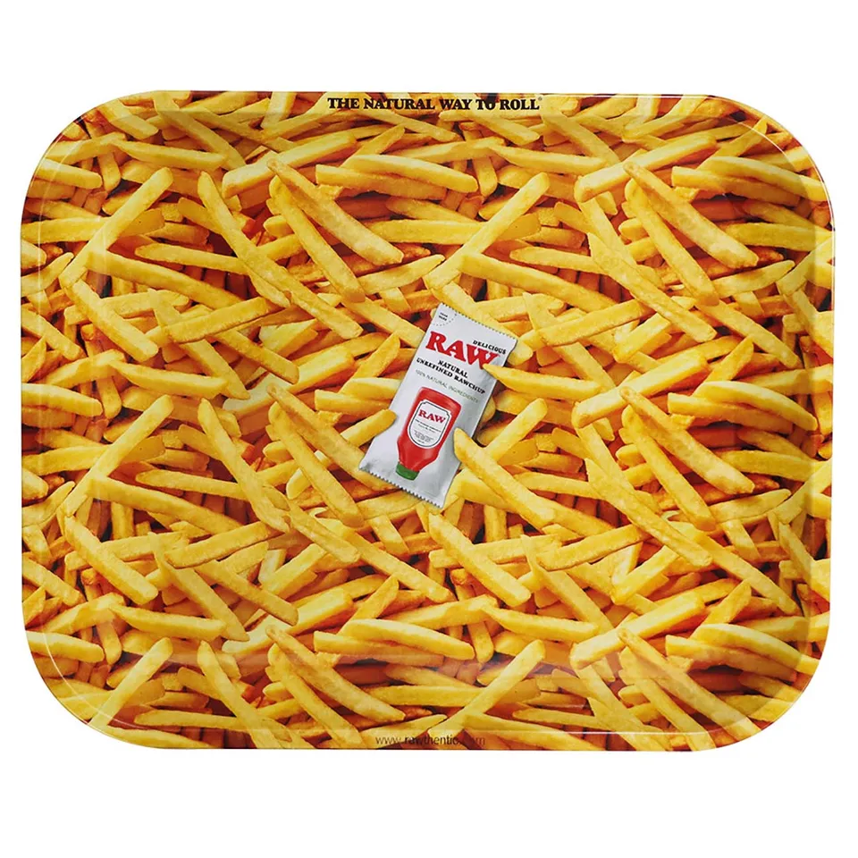 RAW Parafernalia French Fries Rolling Tray vassoio rolling L in metallo