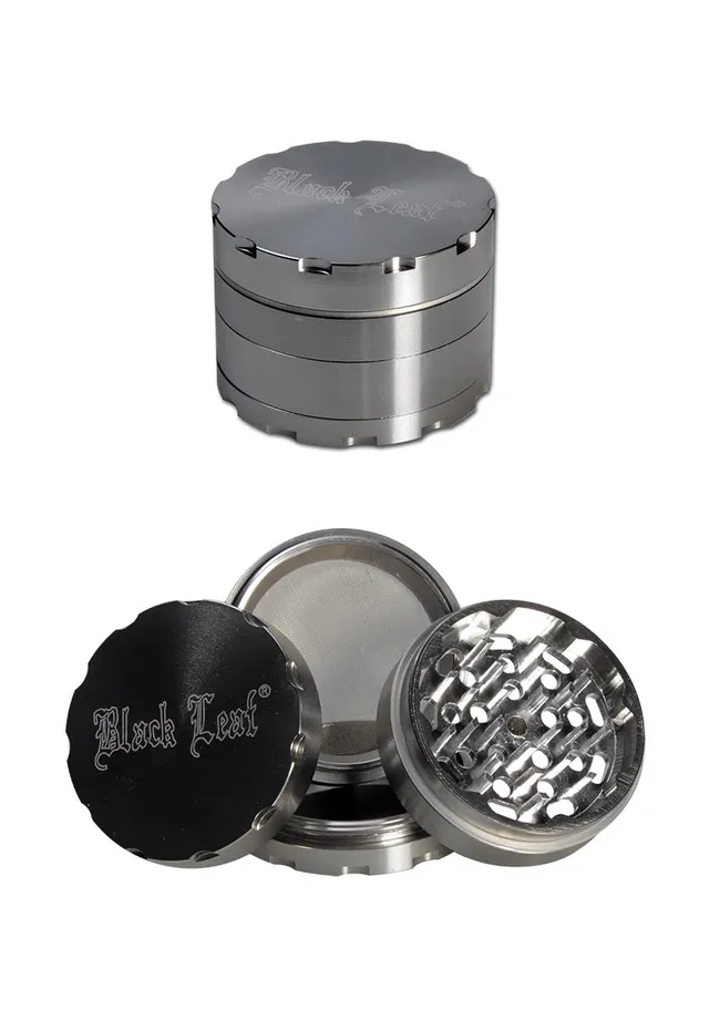 Black Leaf Grinder in alluminio 4 parti con setaccio