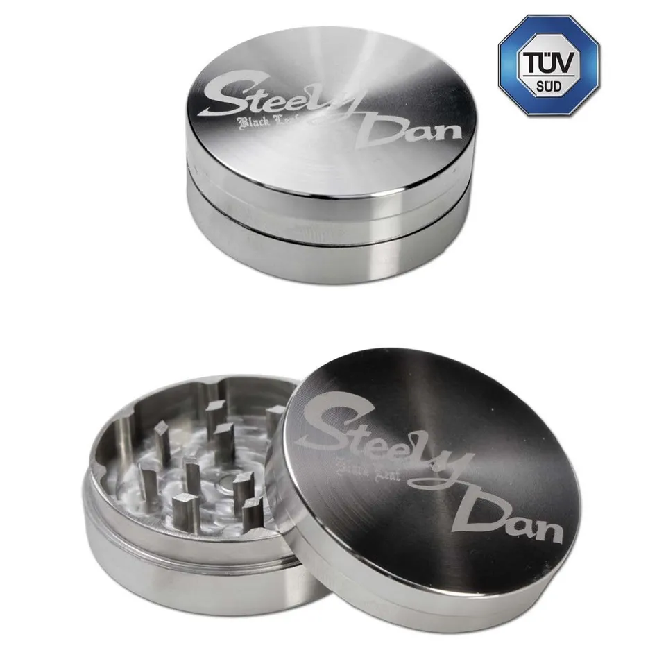 BLACK LEAF Parafernalia Steely Dan grinder in acciaio inox a 2 parti