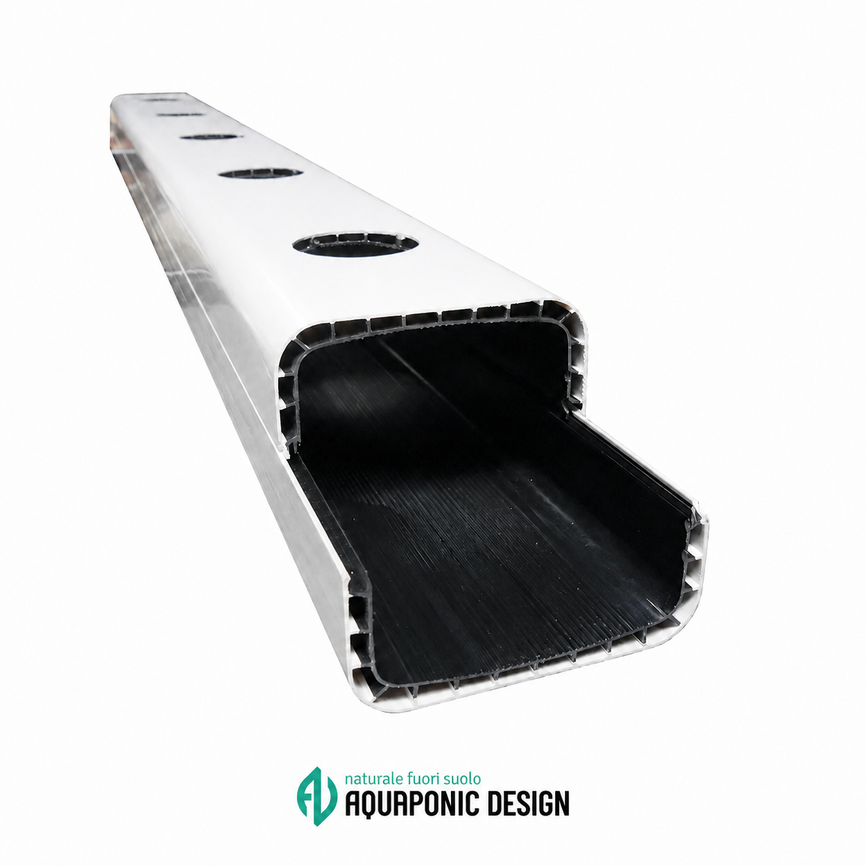 AQUAPONIC DESIGN NFT 1,8 m canalina idroponica 100x80 mm con vasi