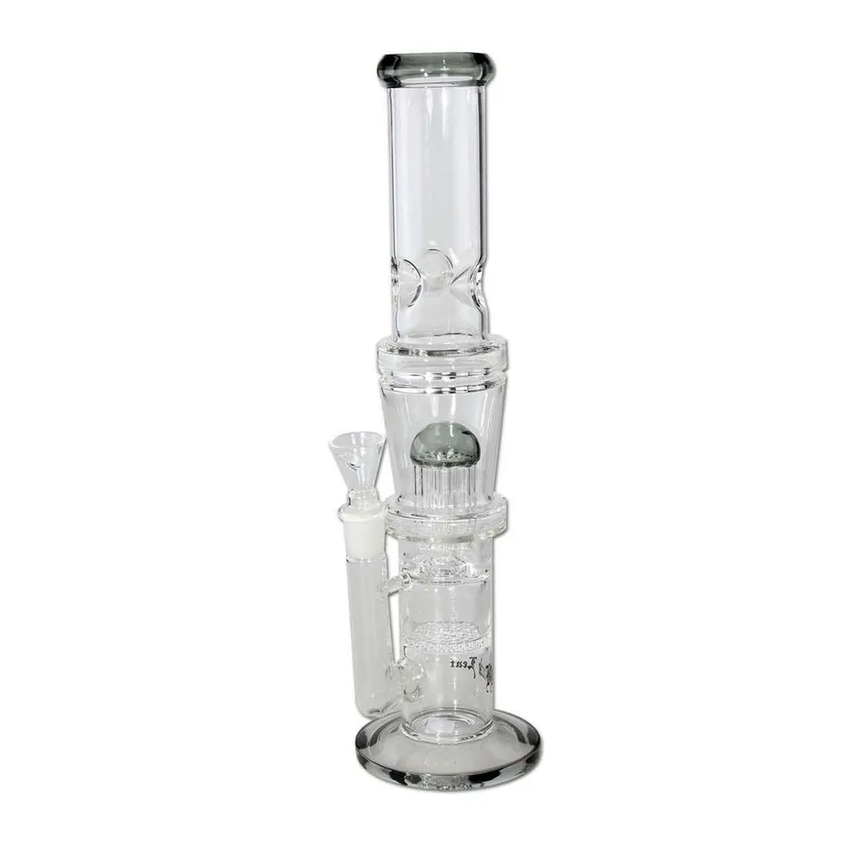 Black Leaf Icebong HoneyComb Tree Perco grey bong in vetro