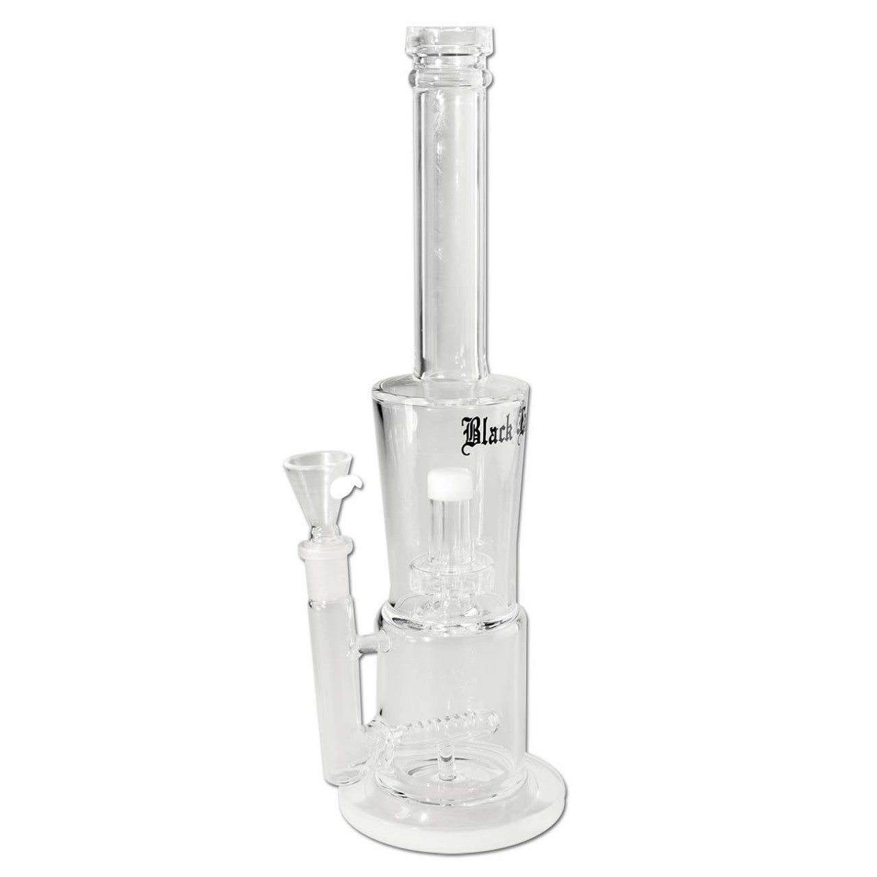 Black Leaf Drum Percolator + Inline Slit bong in vetro per dabbing