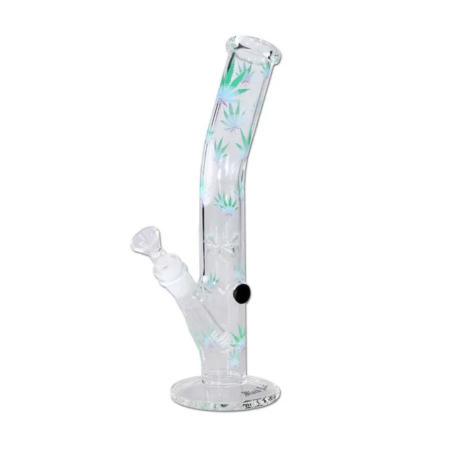 Black Leaf Pastel Leaves Cylinder Bong Ice Bent bong con camera ghiaccio