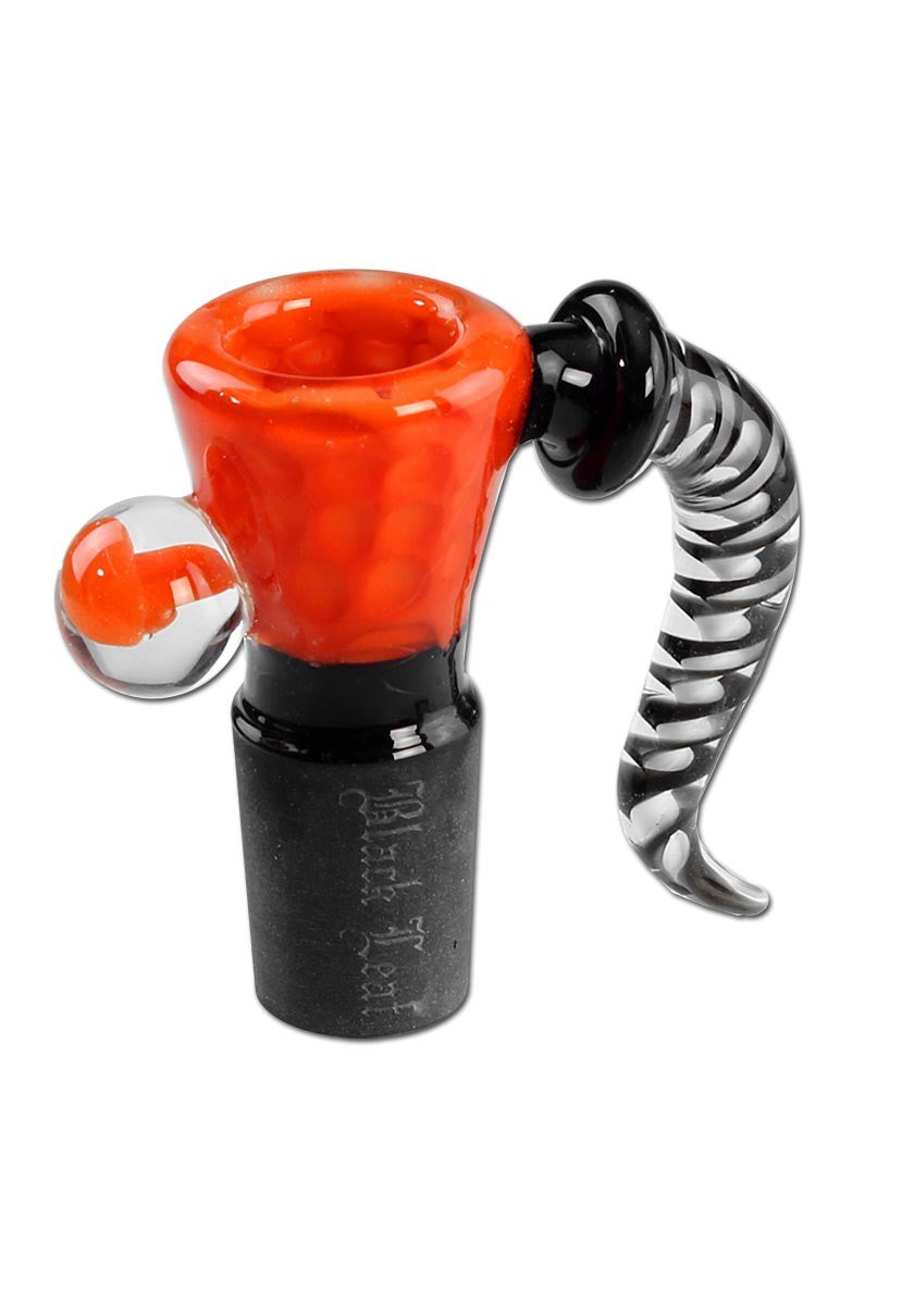 Black Leaf Parafernalia Glass Art Bowl Dots orange braciere in vetro borosilicato