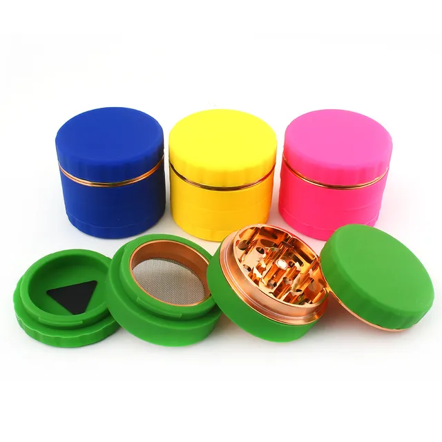 Grinder in silicone e alluminio 63 mm rosa o verde