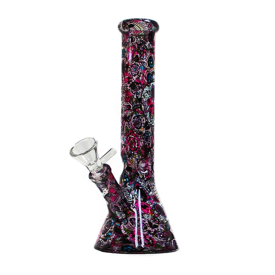 Mexican Flowers bong in vetro 26 cm 5077