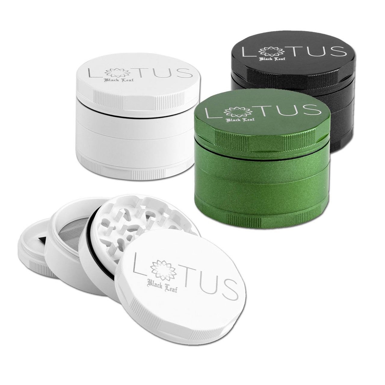 Black Leaf Parafernalia Black Leaf Lotus Grinder 4-part grinder in alluminio
