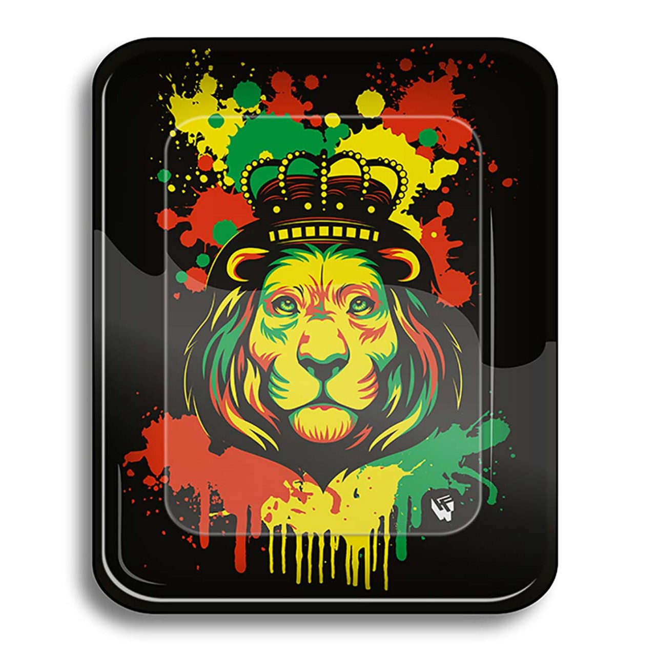 FIRE-FLOW Parafernalia Rolling Tray Rasta Stencil Lion vassoio rolling in metallo